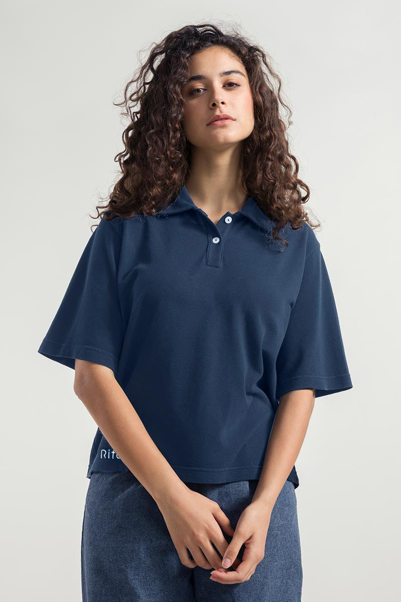 Rifò LUDO Maglia Polo Donna Cotone Rigenerato