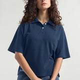 Blu Balena | Maglia Polo Donna Cotone Rigenerato Ludo