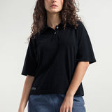 Nero Corvino | Maglia Polo Donna Cotone Rigenerato Ludo