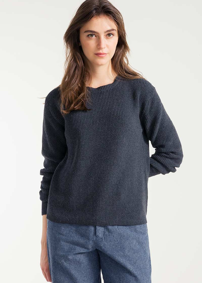 Grigio Antracite | Maglia Donna Cotone Rigenerato Olga