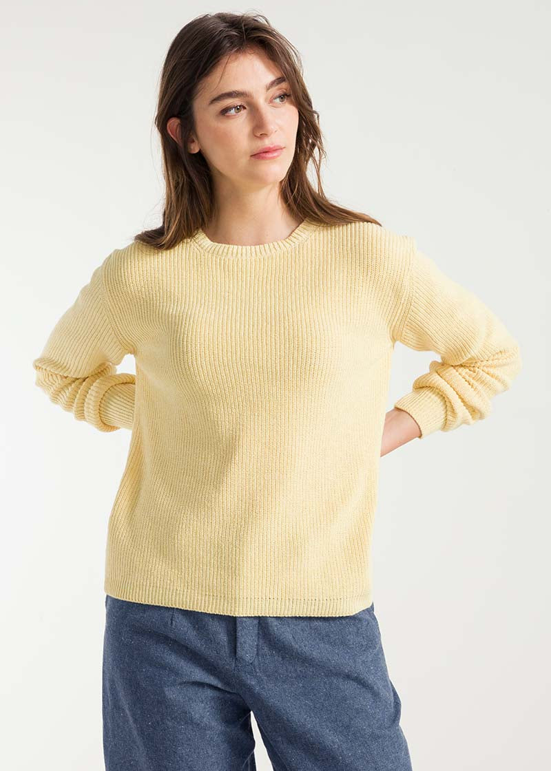 Giallo Crema | Maglia Donna Cotone Rigenerato Olga