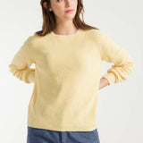 Giallo Crema | Maglia Donna Cotone Rigenerato Olga