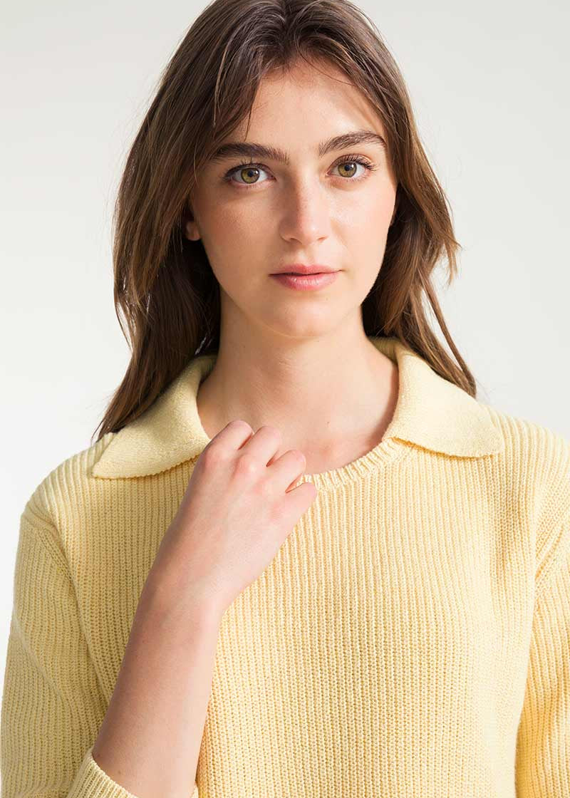 Giallo Crema | Maglia Donna Cotone Rigenerato Olivia