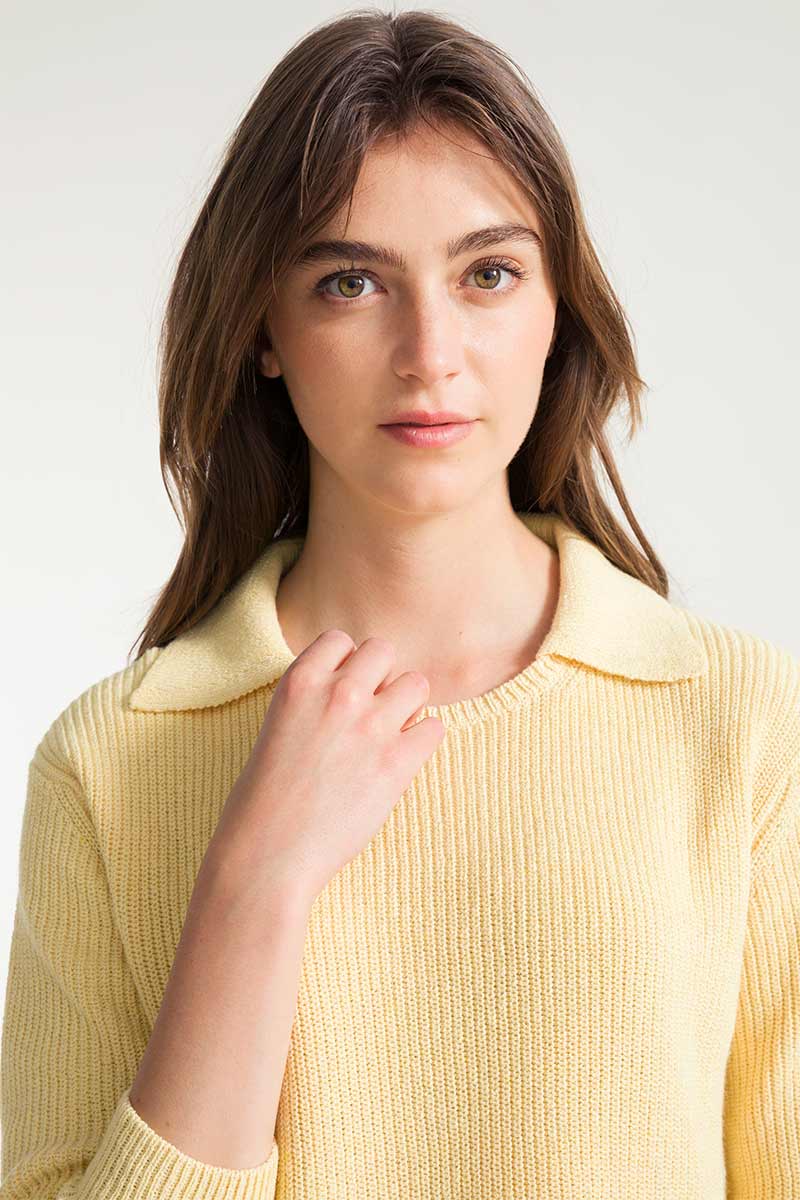 Giallo Crema | Maglia Donna Cotone Rigenerato Olivia