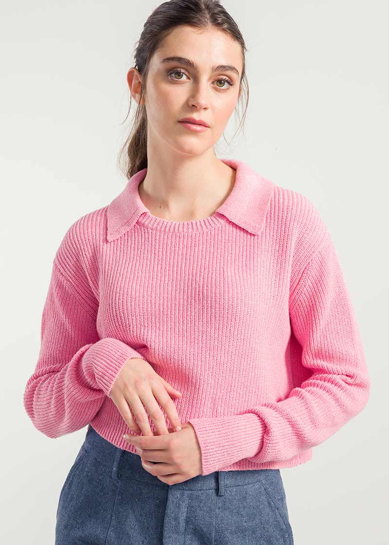 Rosa Ciliegio | Maglia Donna Cotone Rigenerato Olivia