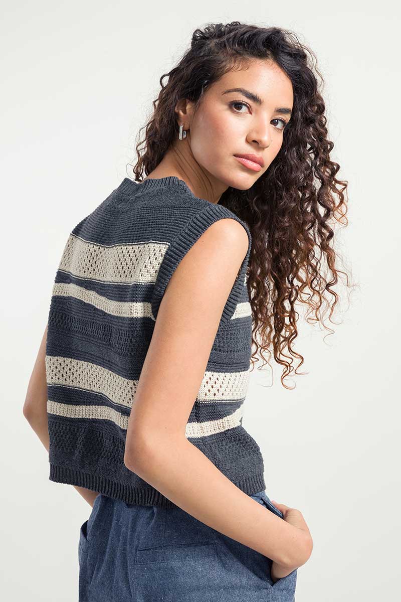 Maglietta Senza Maniche Donna Cotone Cassandra Grigio - Rifò