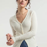 Bianco Grezzo | Cardigan seta rigenerata