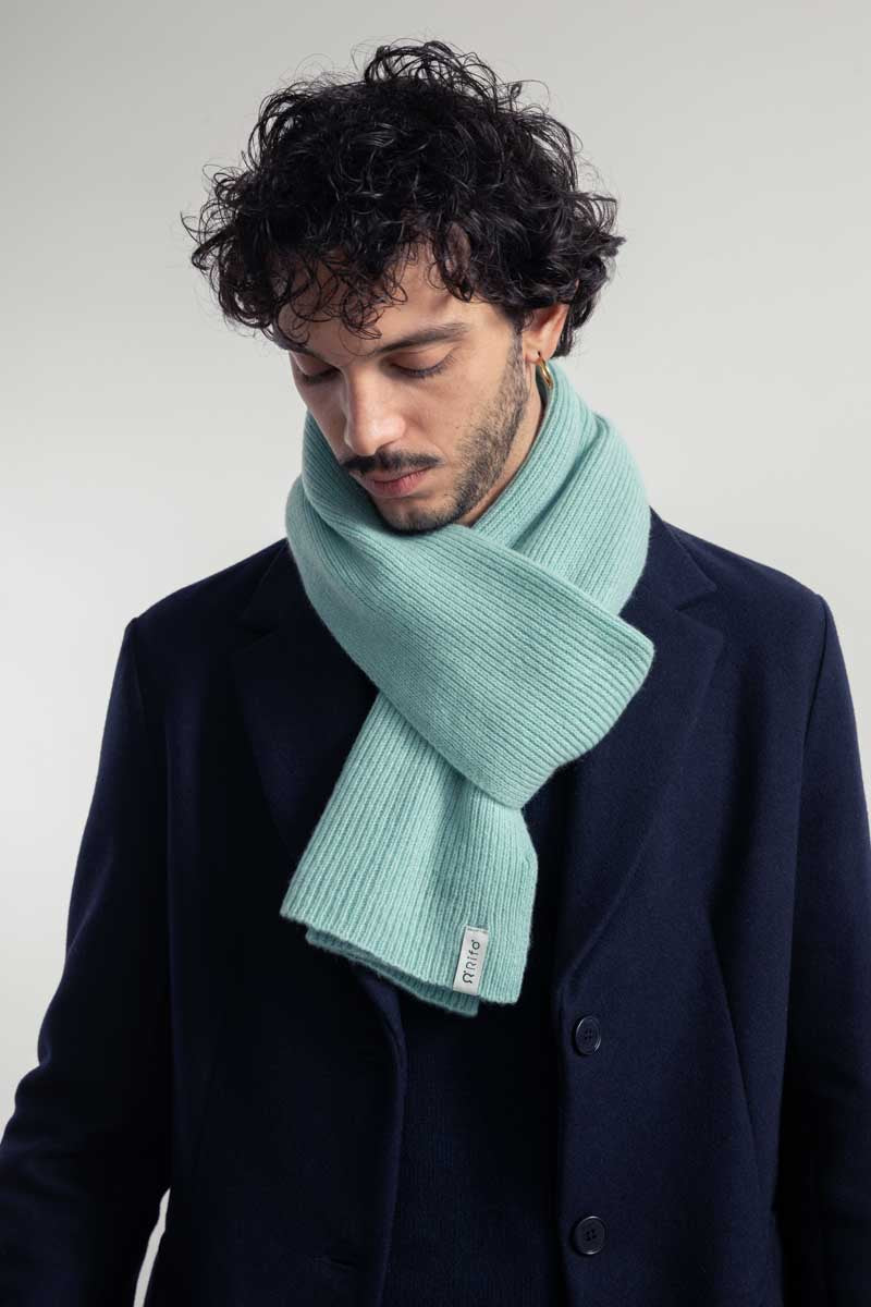 Verde Menta | Sciarpa Costine cashmere rigenerato Federico