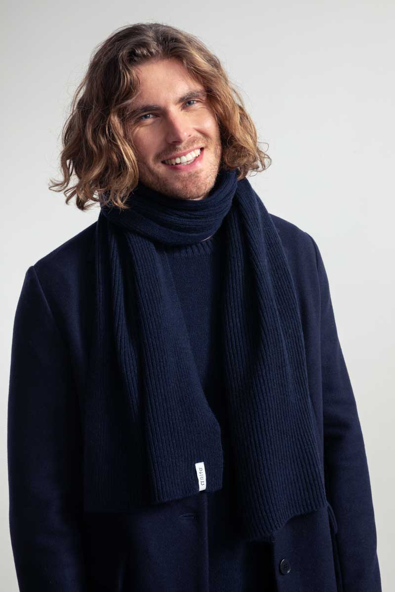 Blu Mora | Sciarpa Costine cashmere rigenerato Federico