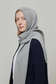 Sciarpa Cappuccio Cashmere Rigenerato Grigio Ilenia - Rifò Lab Moda circolare made in Italy