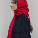 Sciarpa Cappuccio Cashmere Rigenerato Rosso Ilenia - Rifò Lab Moda circolare made in Italy
