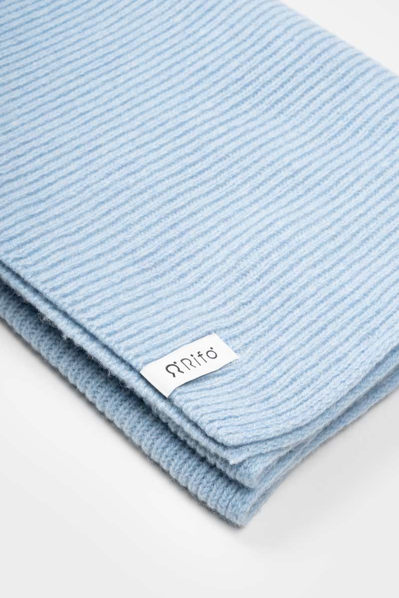 Azzurro Polvere | Sciarpa Costine cashmere rigenerato Federico