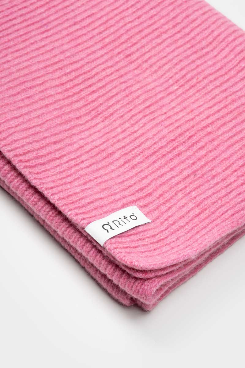 Rosa Confetto | Sciarpa Costine cashmere rigenerato Federico