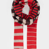 Sciarpa Cashmere Sottile a Righe Rossa Rino - Rifò Lab Moda circolare made in Italy
