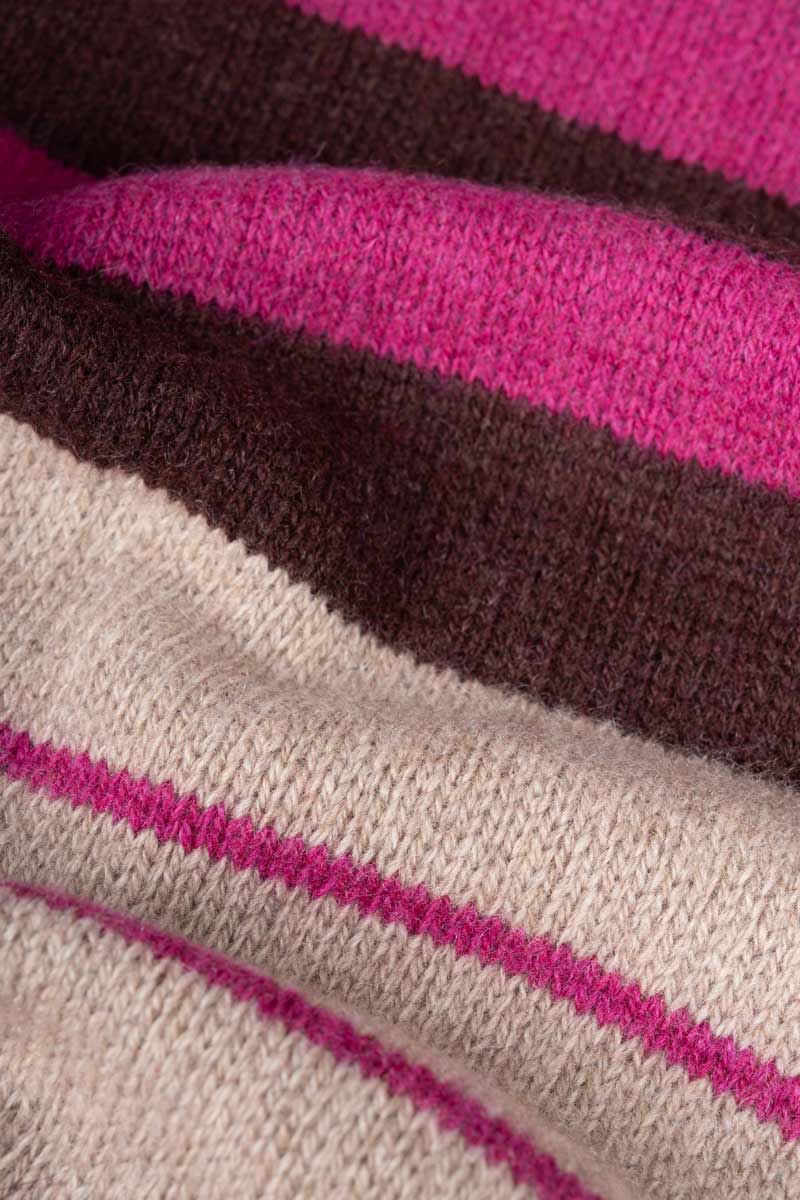 Sciarpa Cashmere Sottile a Righe Beige Rino - Rifò Lab Moda circolare made in Italy
