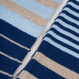 Sciarpa Cashmere Sottile a Righe Blu Rino - Rifò Lab Moda circolare made in Italy