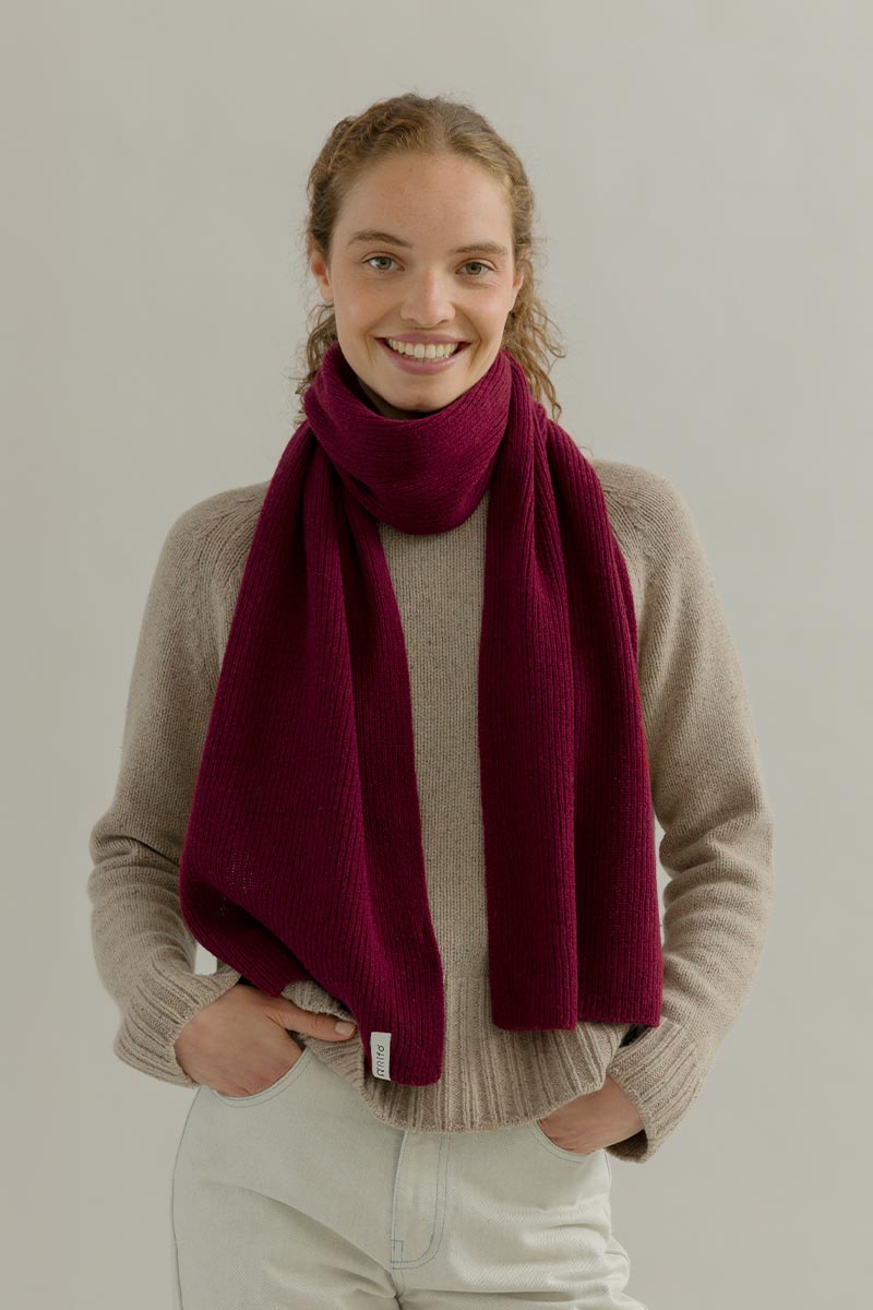 Sciarpa Cashmere Rigenerato Federico Bordeaux - Rifò Lab Moda circolare made in Italy