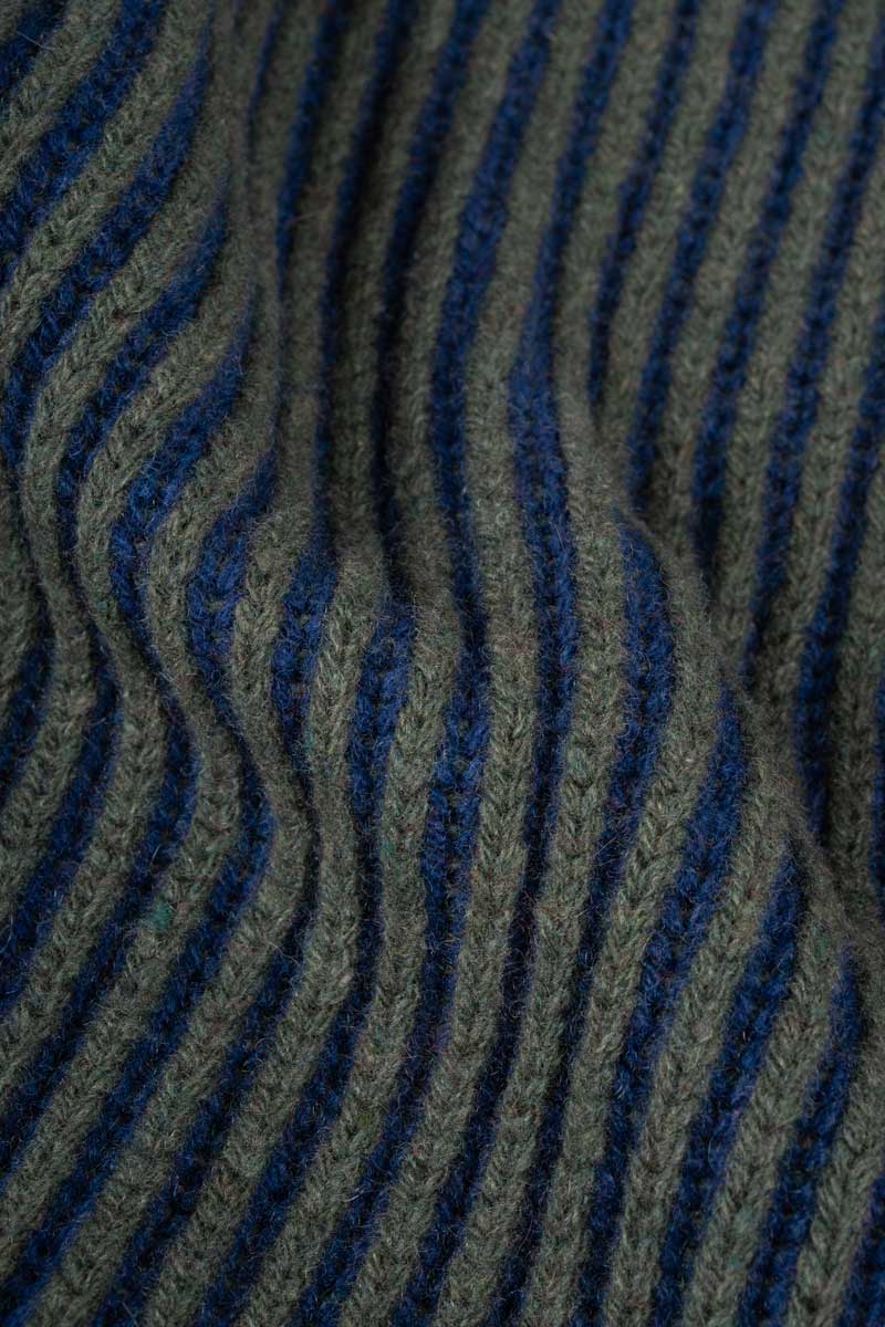 Sciarpa Cashmere Donna Uomo Rigenerato Verde Blu Julia - Rifò Lab Moda circolare made in Italy