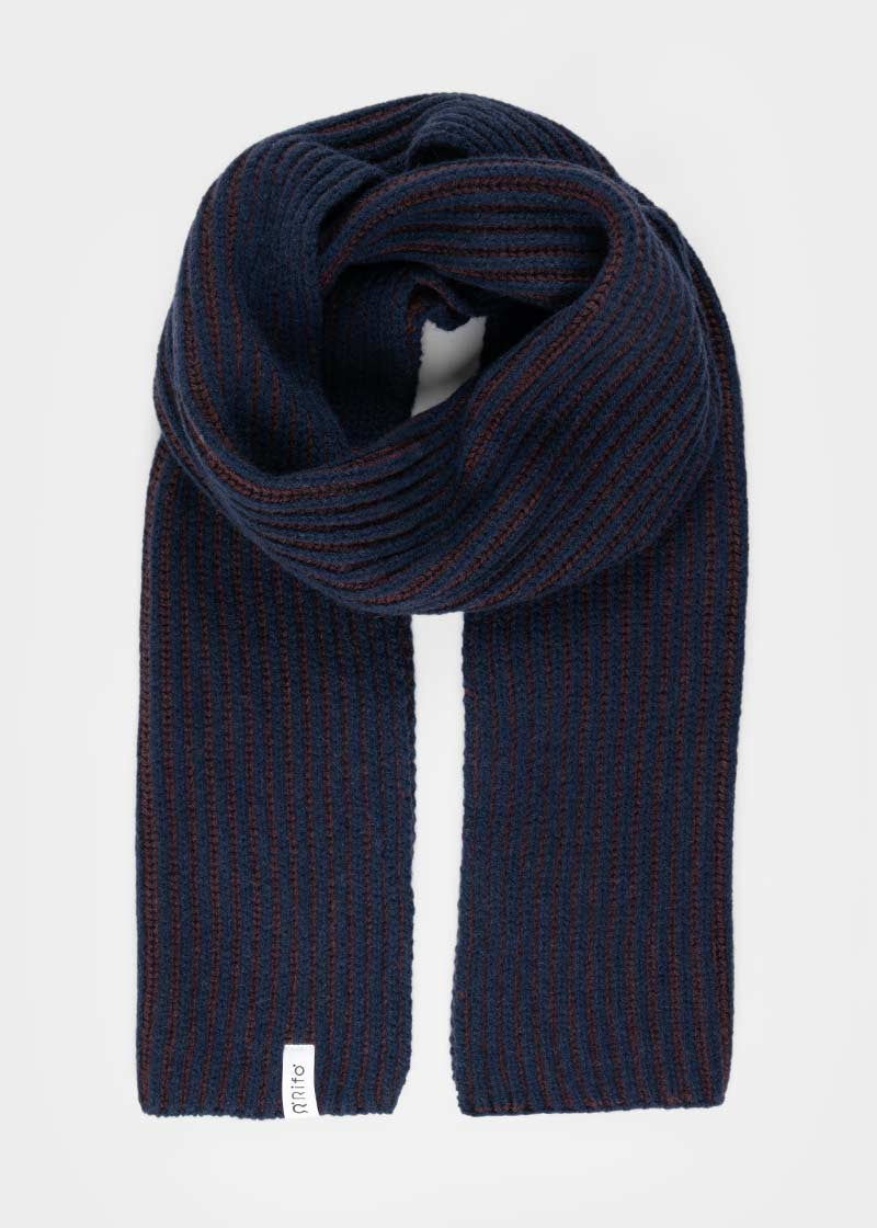 Sciarpa Cashmere Donna Uomo Rigenerato Blu Julia - Rifò Lab Moda circolare made in Italy
