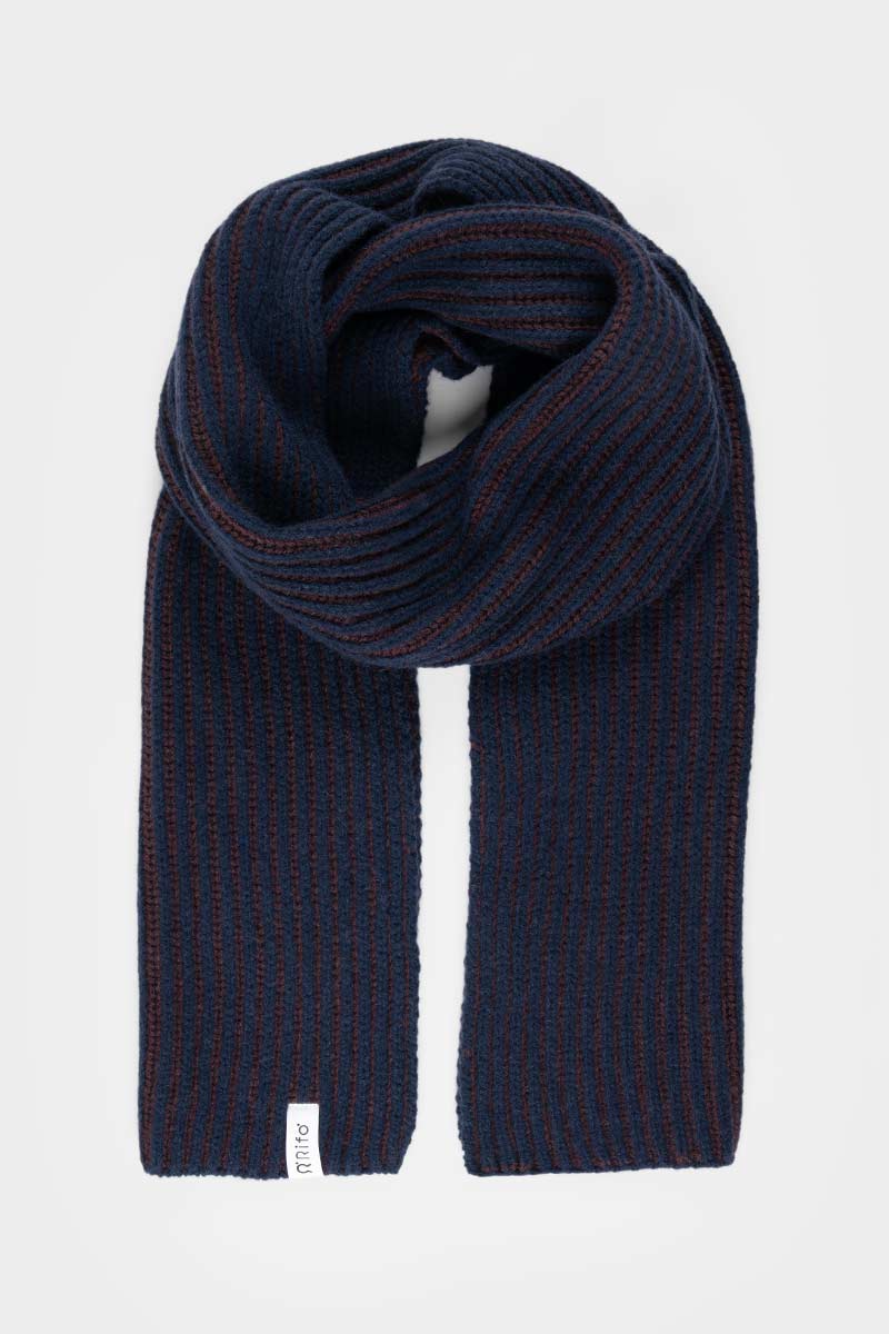 Sciarpa Cashmere Donna Uomo Rigenerato Blu Julia - Rifò Lab Moda circolare made in Italy