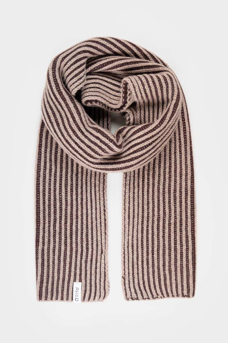 Sciarpa Cashmere Donna Uomo Rigenerato Beige Julia - Rifò Lab Moda circolare made in Italy