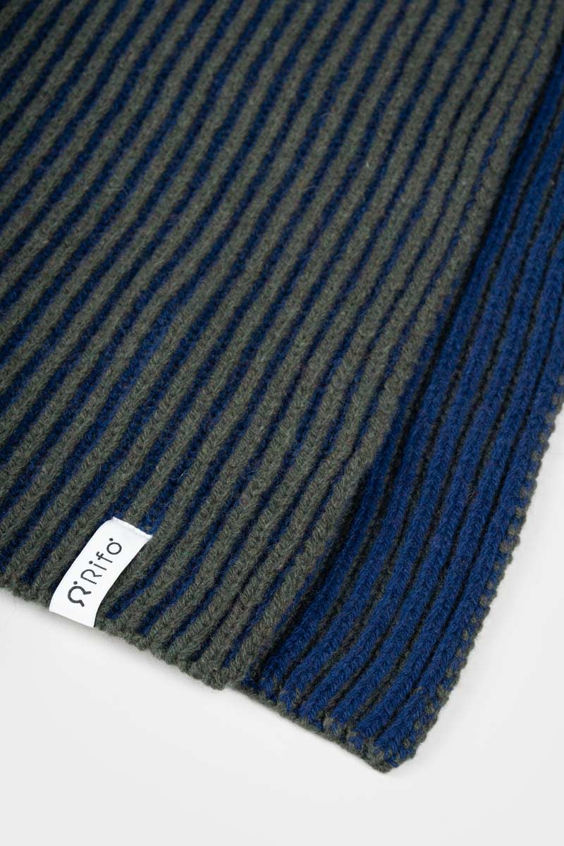 Sciarpa Cashmere Donna Uomo Rigenerato Verde Blu Julia - Rifò Lab Moda circolare made in Italy