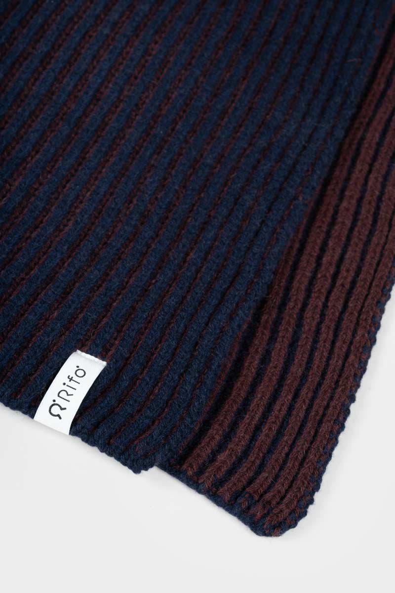 Sciarpa Cashmere Donna Uomo Rigenerato Blu Julia - Rifò Lab Moda circolare made in Italy