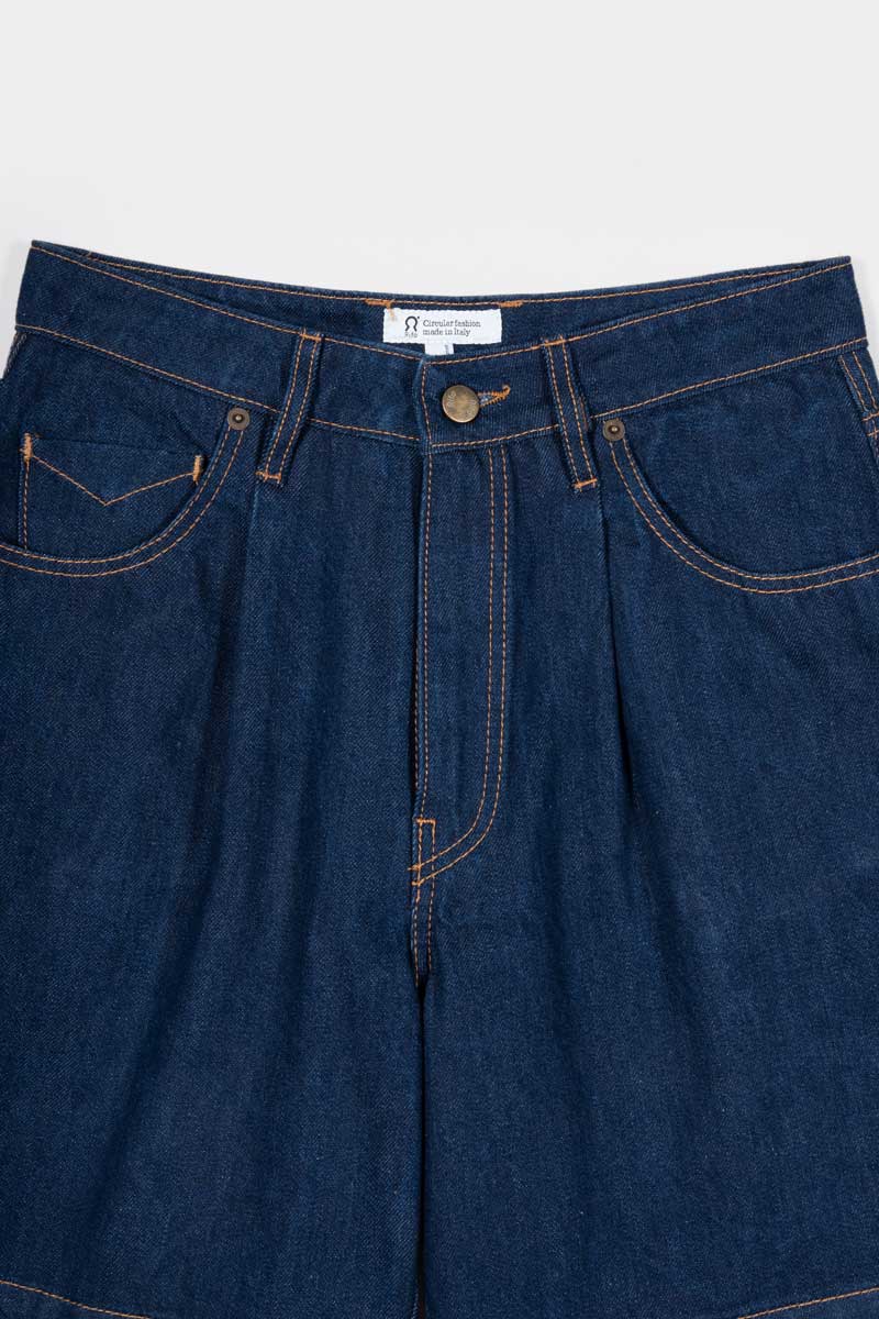 Shorts Donna Pantaloncini Jeans Riciclato Blu Enrica  - Rifò Lab Moda circolare made in Italy