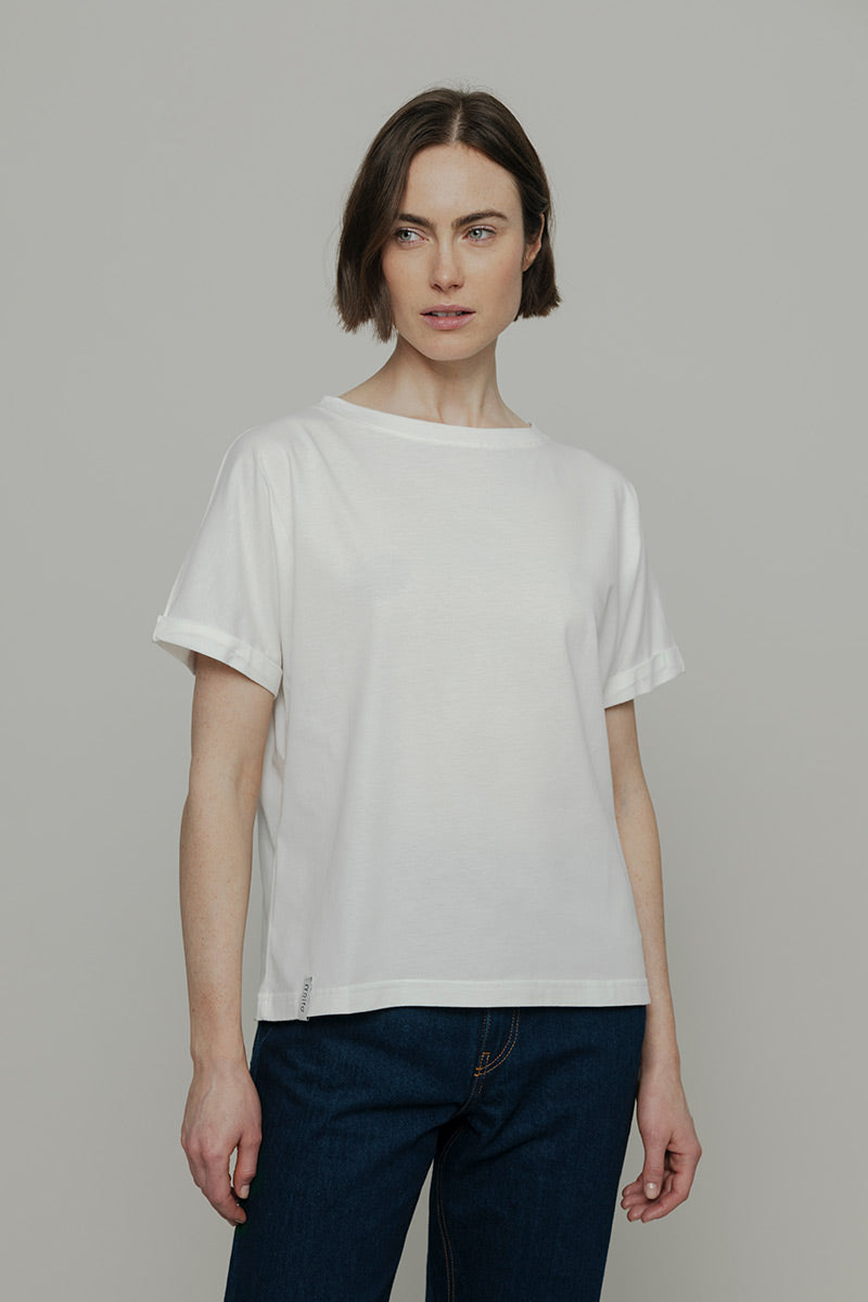 T-Shirt Donna Cotone Rigenerato Cris Bianco