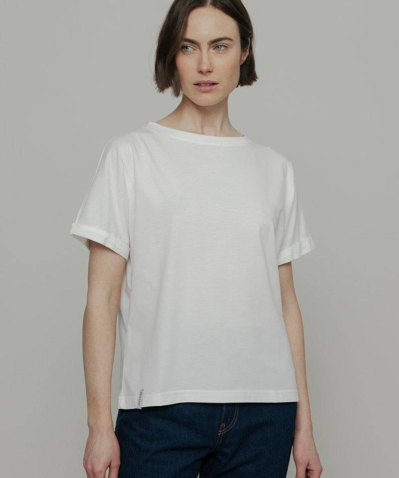 T-Shirt Donna Cotone Rigenerato Cris Bianco