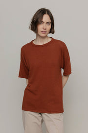 T-Shirt Lino Riciclato Donna Febe Marrone
