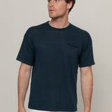 T-Shirt Lino Riciclato Uomo Matteo Blu