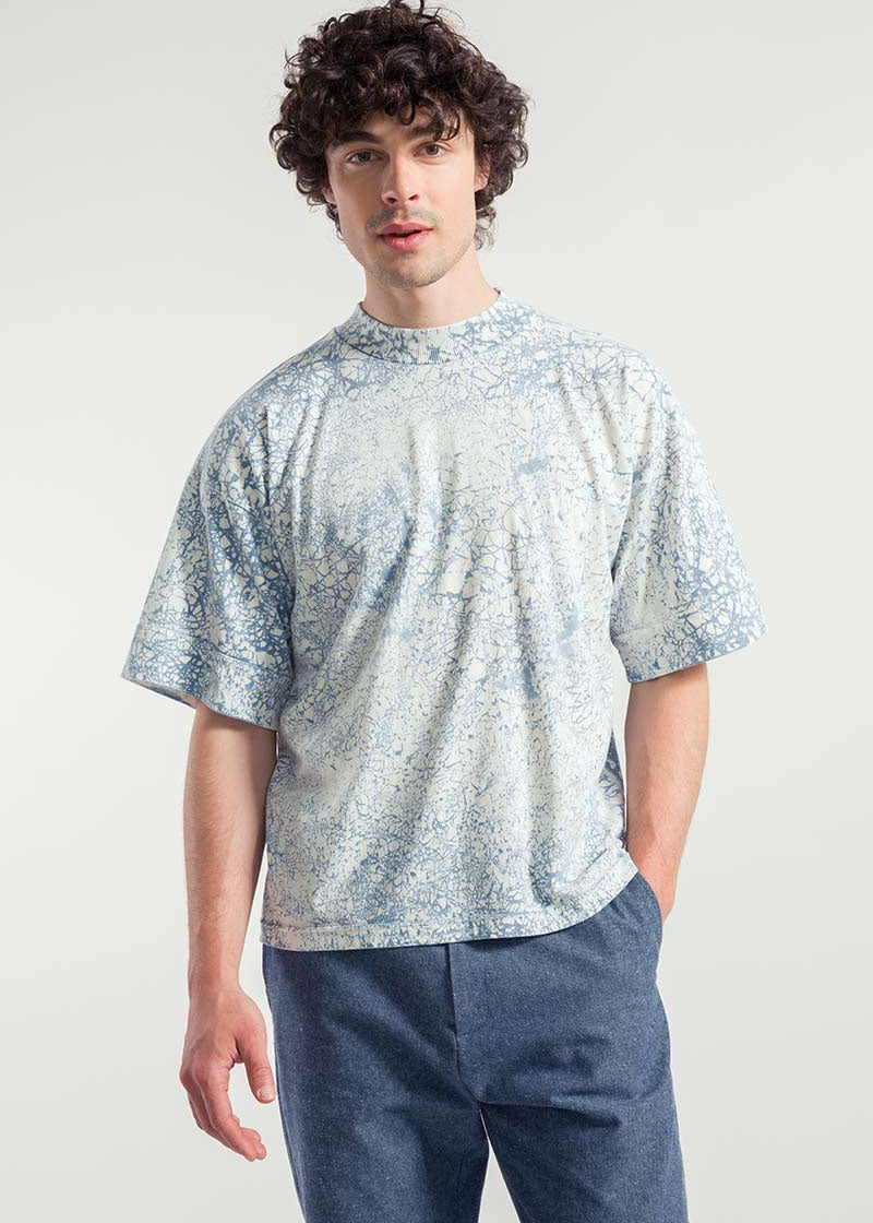 Azzurro Opale | T-Shirt Oversize Unisex Cotone Rigenerato Raku