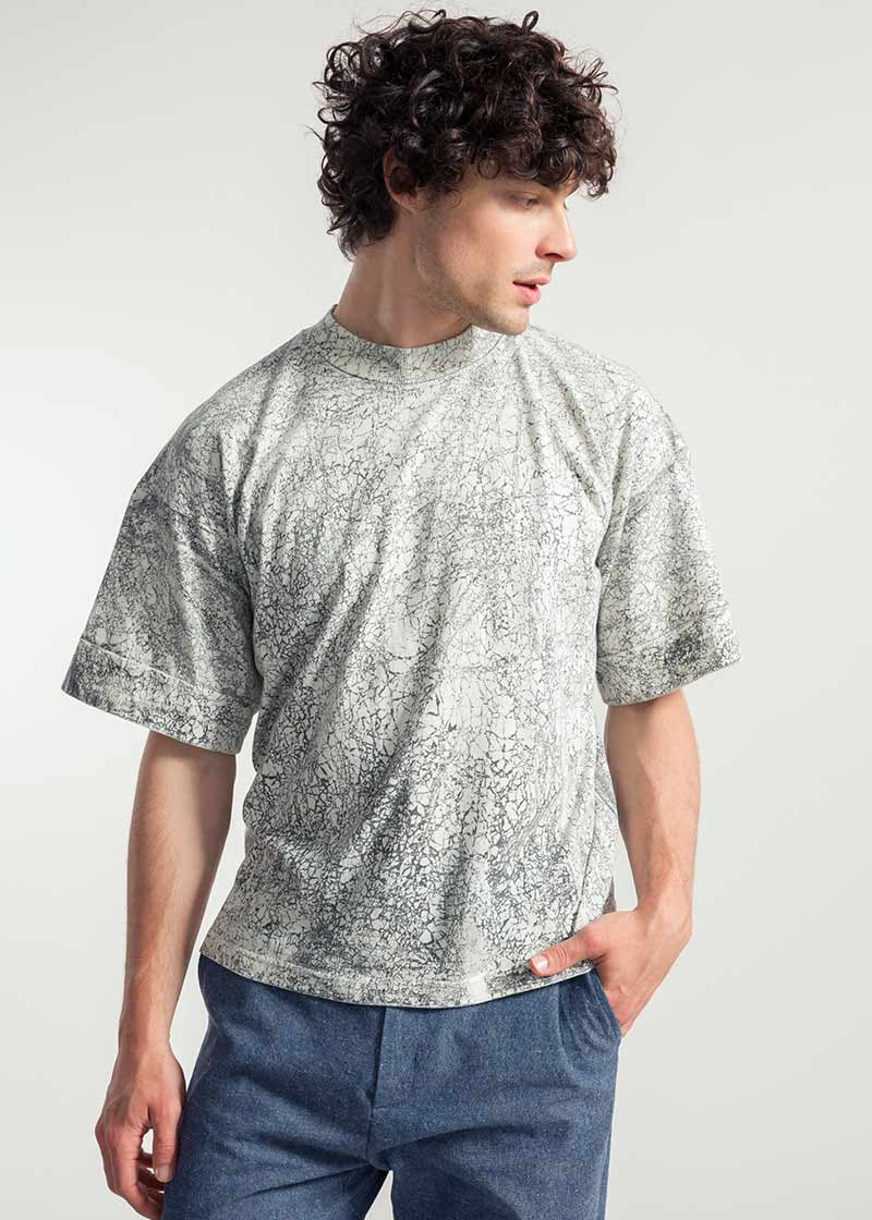 Grigio Onice | T-Shirt Oversize Unisex Cotone Rigenerato Raku