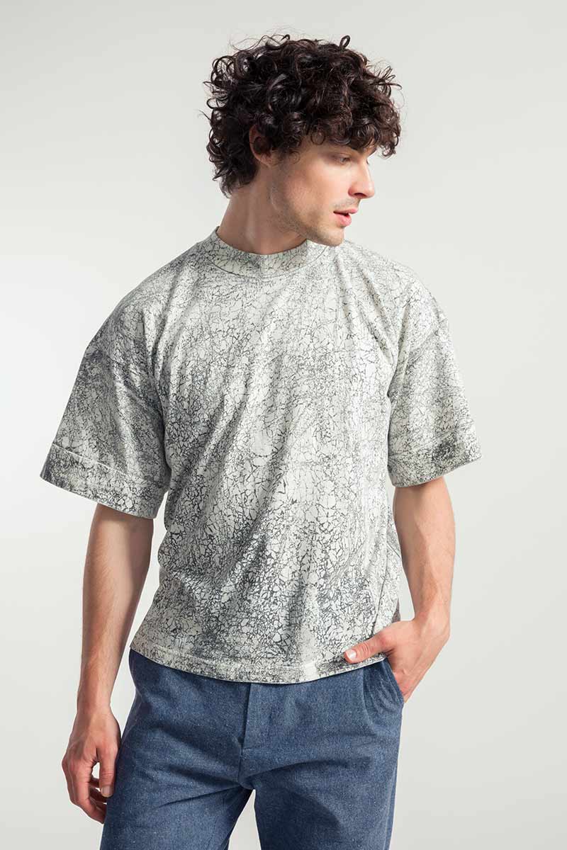 Grigio Onice | T-Shirt Oversize Unisex Cotone Rigenerato Raku