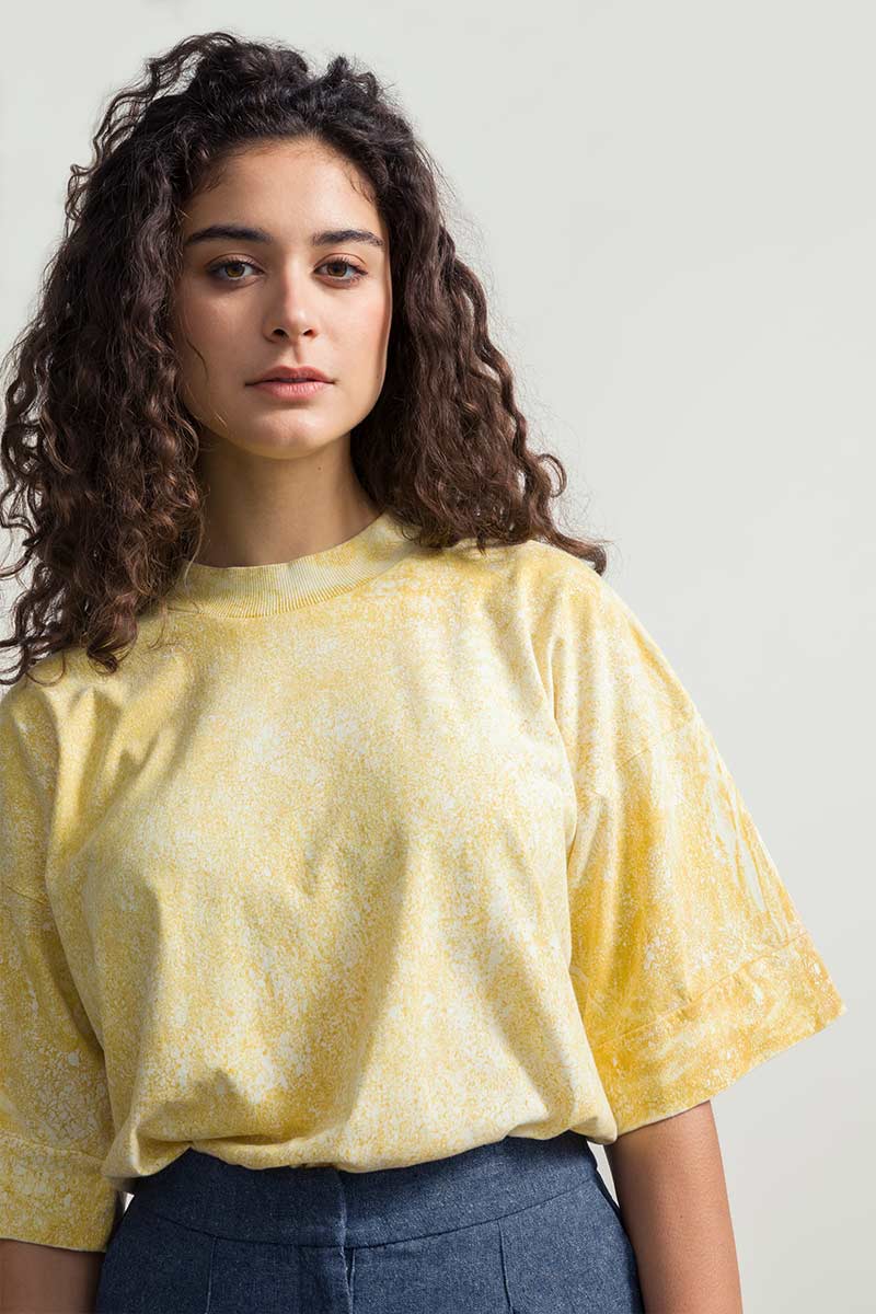 Giallo Citrina | T-Shirt Oversize Unisex Cotone Rigenerato Raku