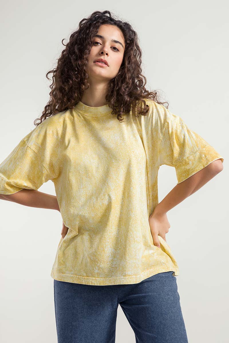 T Shirt Oversize Uomo Donna Cotone Raku Giallo - Moda Sostenibile Rifò