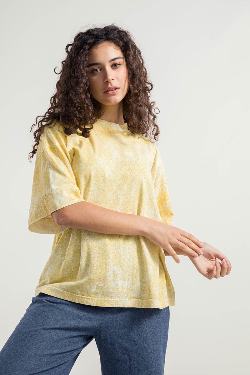 Giallo Citrina | T-Shirt Oversize Unisex Cotone Rigenerato Raku