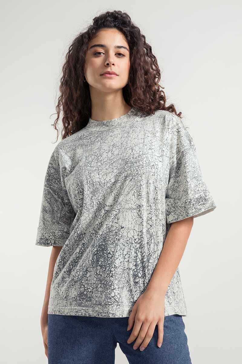 Azzurro Opale | T-Shirt Oversize Unisex Cotone Rigenerato Raku