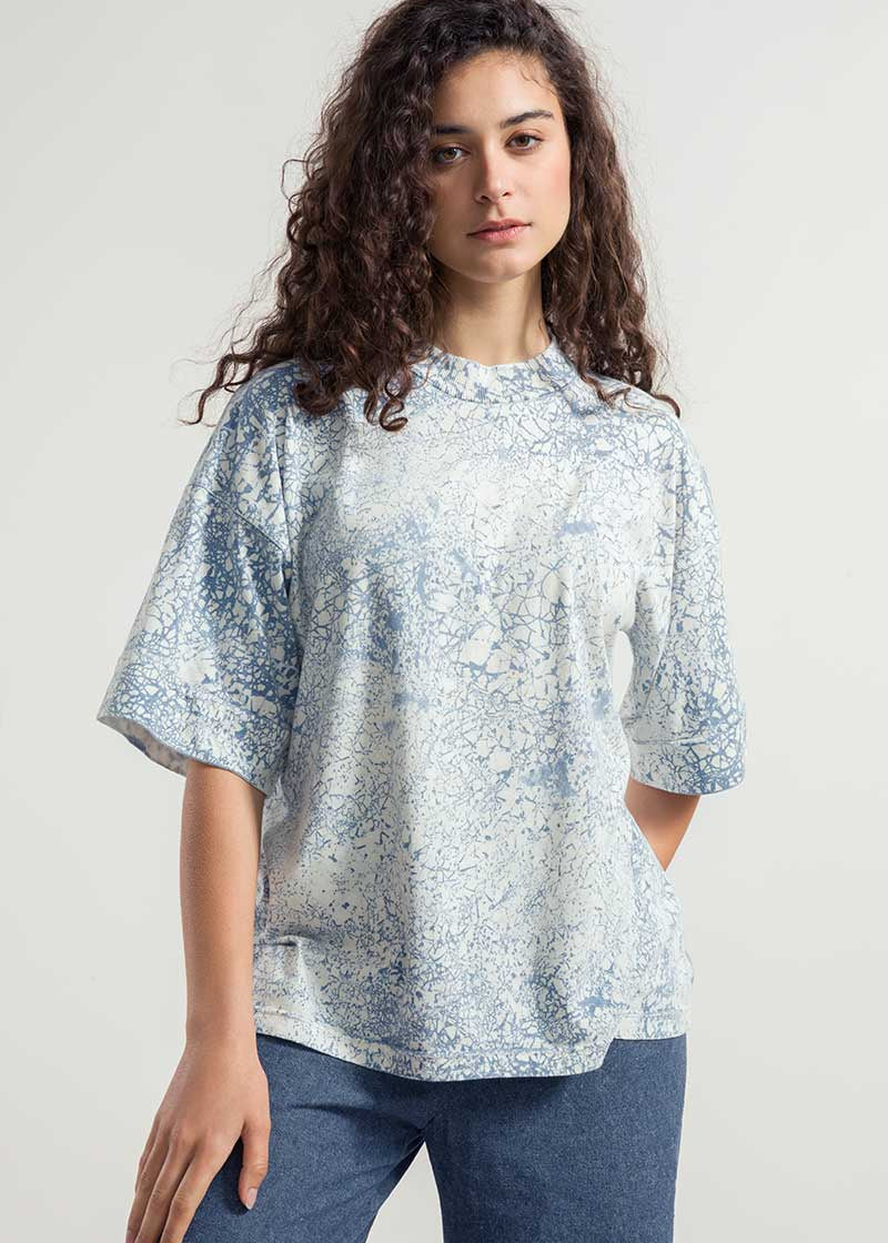 Azzurro Opale | T-Shirt Oversize Unisex Cotone Rigenerato Raku