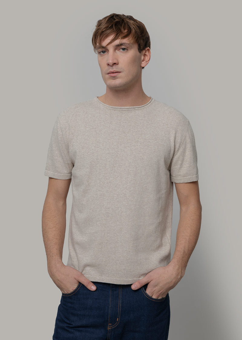 T-Shirt Uomo Cotone Rigenerato Davide Beige