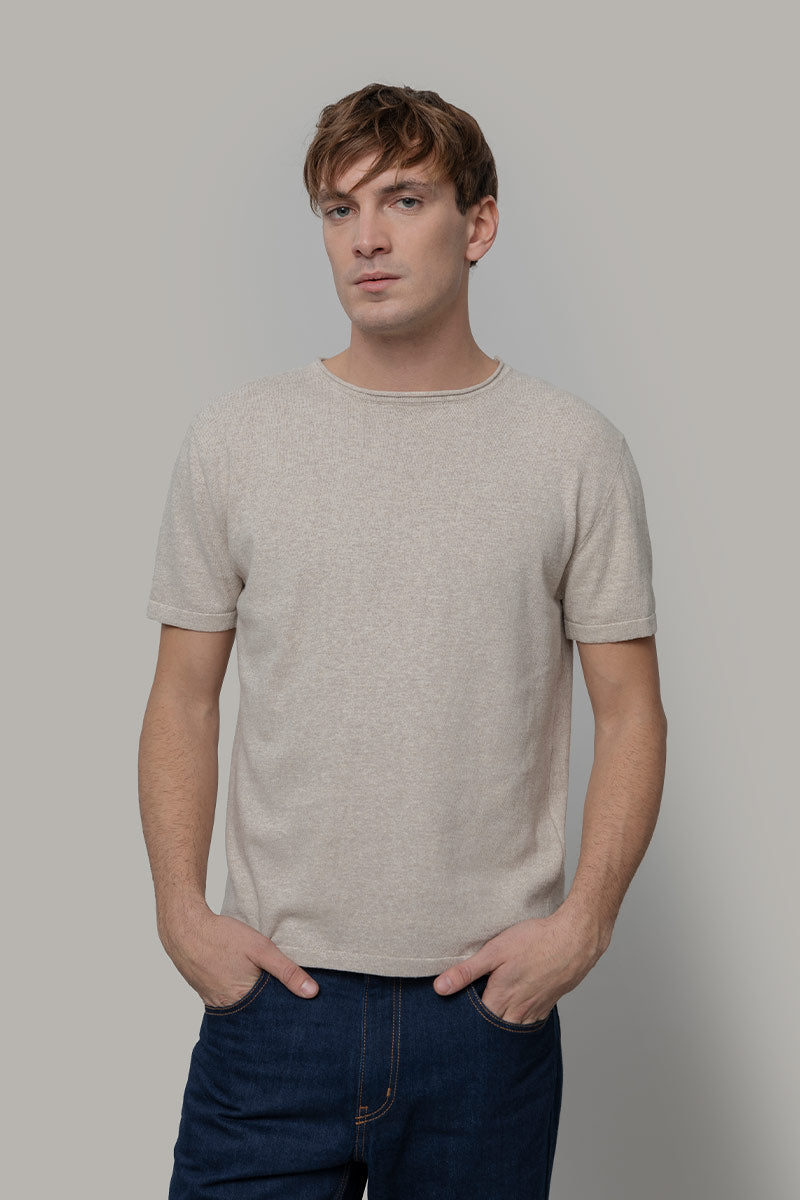 T-Shirt Uomo Cotone Rigenerato Davide Beige