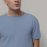 T-Shirt Uomo Cotone Rigenerato Davide Blu Indigo