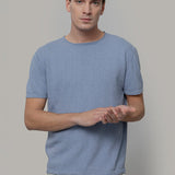 T-Shirt Uomo Cotone Rigenerato Davide Blu Indigo