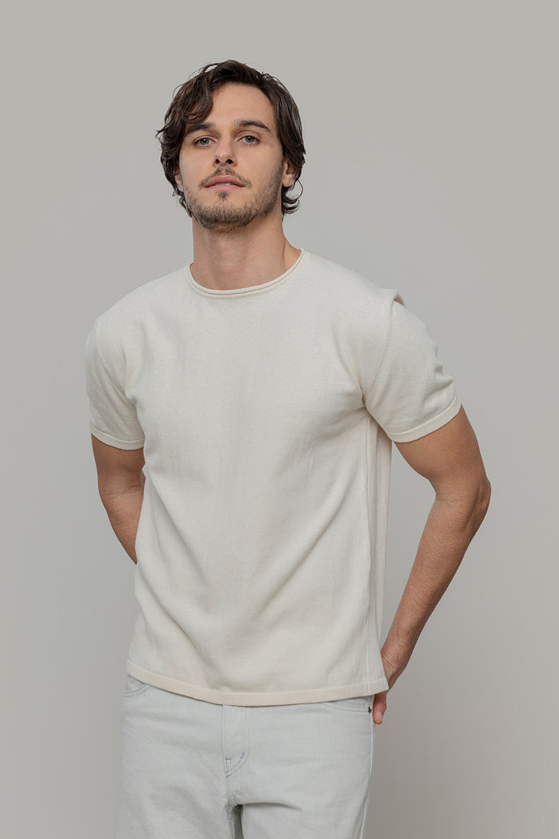 T-Shirt Uomo Cotone Rigenerato Davide Bianco