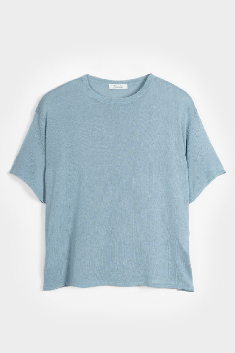 T-Shirt Donna Viscosa Virginia Azzurro