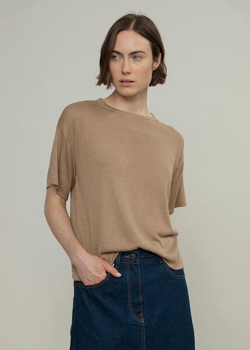 T-Shirt Donna Viscosa Virginia Beige