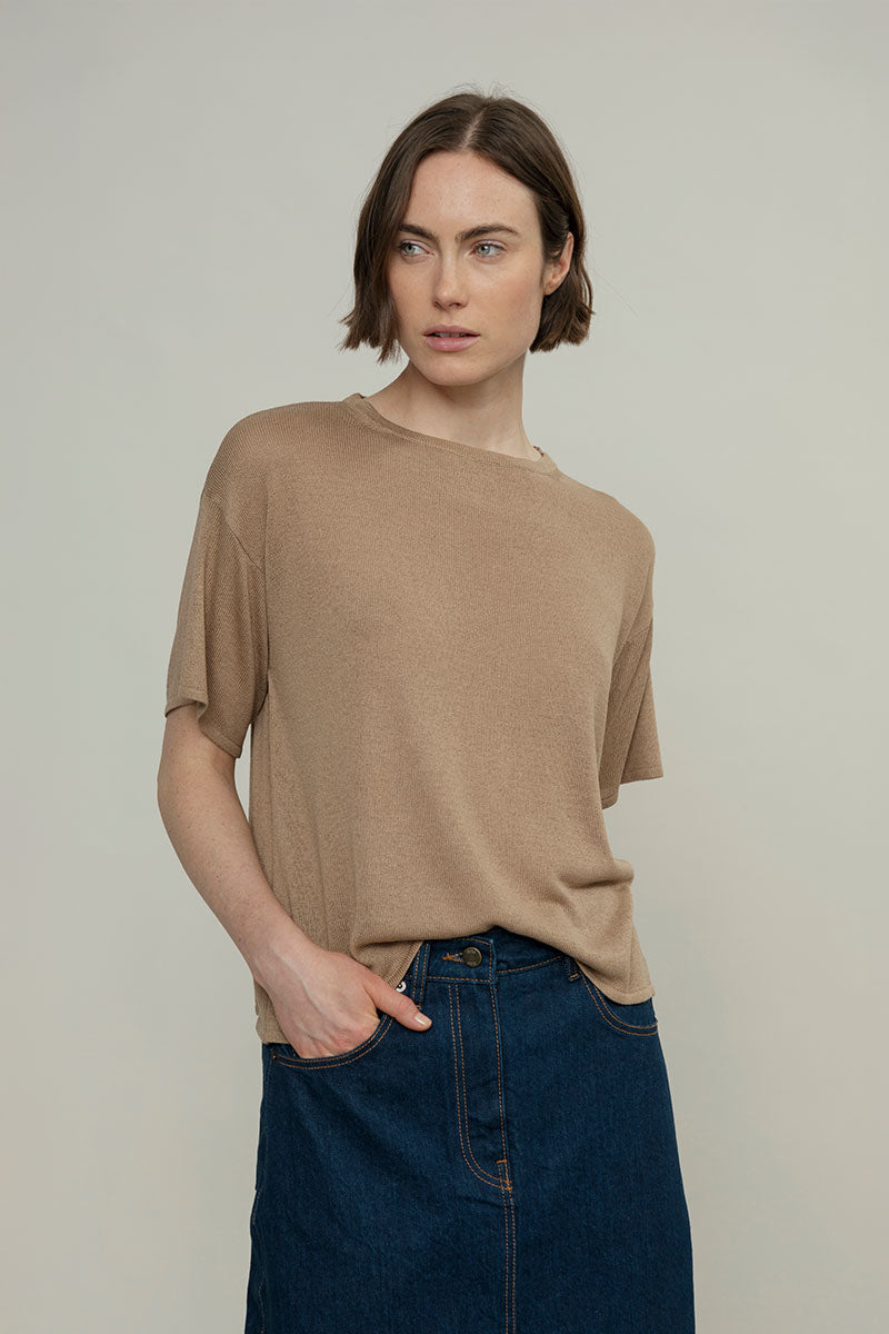 T-Shirt Donna Viscosa Virginia Beige