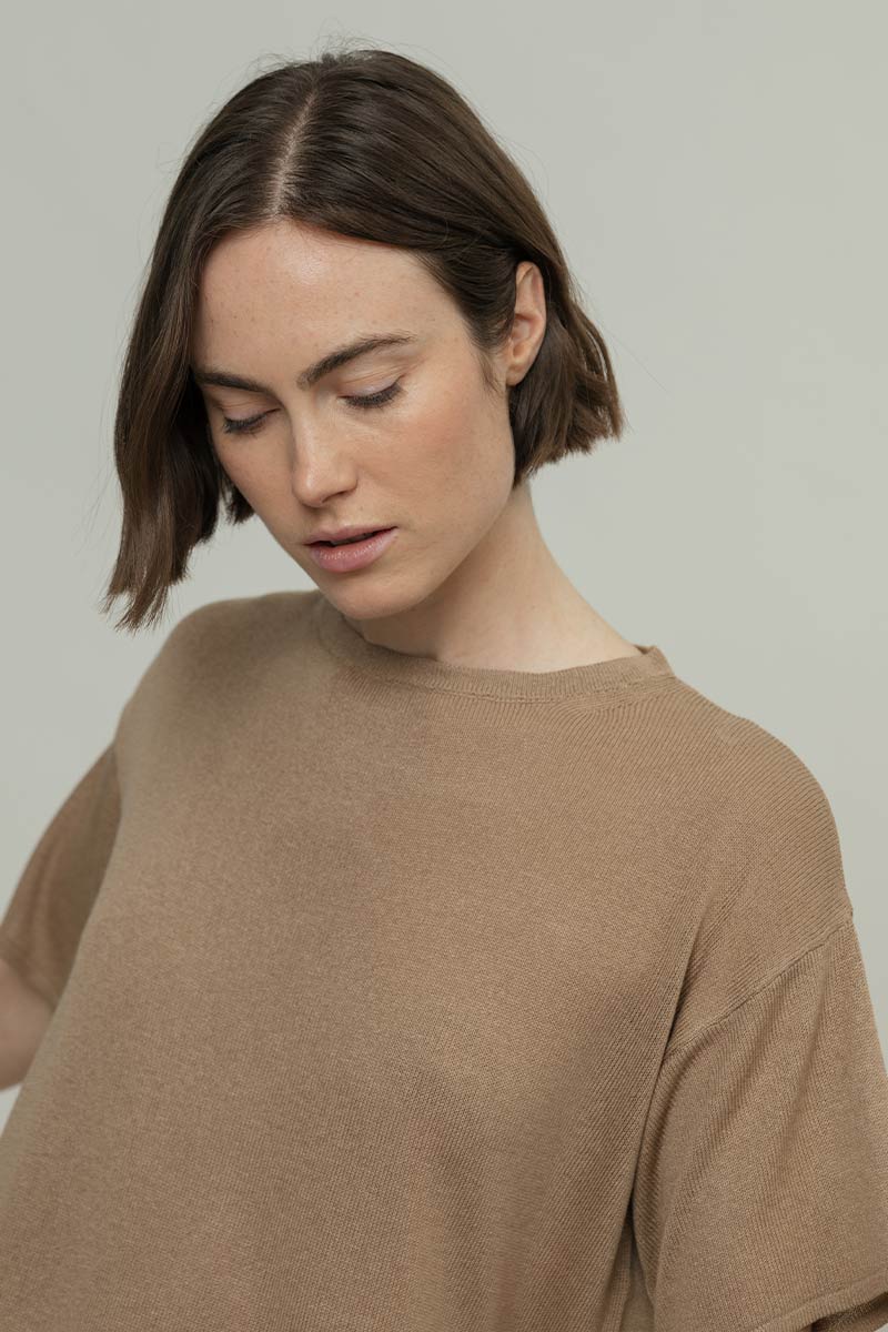 T-Shirt Donna Viscosa Virginia Beige