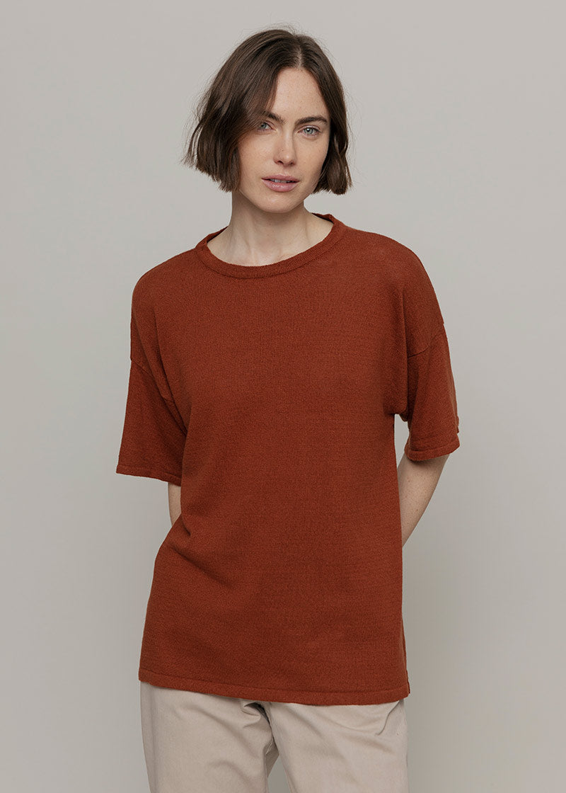 T-Shirt Donna Viscosa Virginia Marrone Terracotta